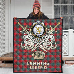 Cumming Modern Tartan Crest Legend Gold Royal Premium Quilt