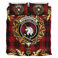 Cunningham 02 Tartan Crest Bedding Set - Golden Thistle Style