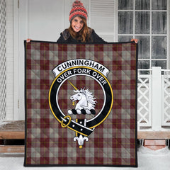 Cunningham Burgundy Dancers Tartan Crest Quilt