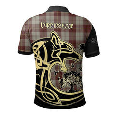 Cunningham Burgundy Dancers Tartan Polo Shirt Viking Wolf