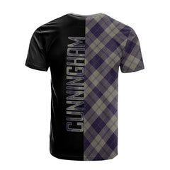 Cunningham Dress Blue Dancers Tartan T-Shirt Half of Me - Cross Style
