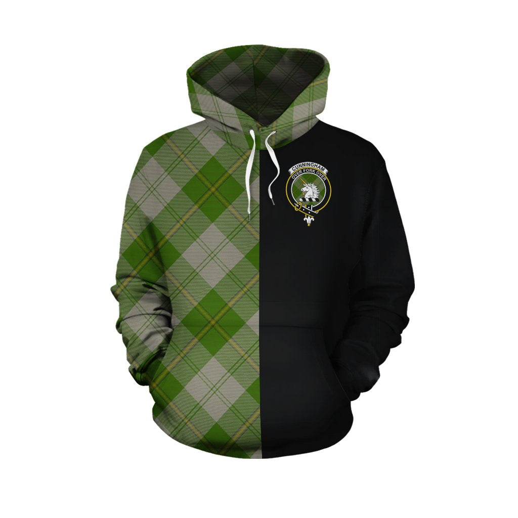 Cunningham Dress Green Dancers Tartan Hoodie Half of Me - Cross Style
