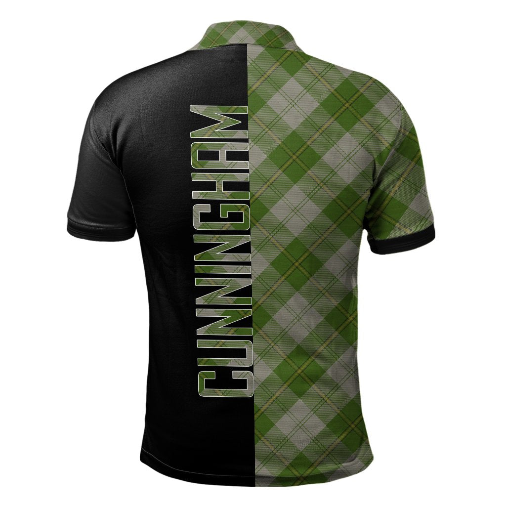 Cunningham Dress Green Dancers Tartan Polo Shirt Half of Me - Cross Style