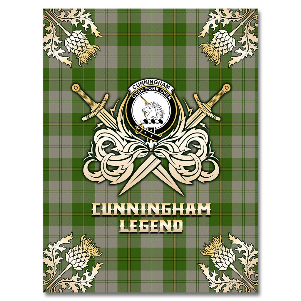 Cunningham Dress Green Dancers Tartan Gold Courage Symbol Blanket