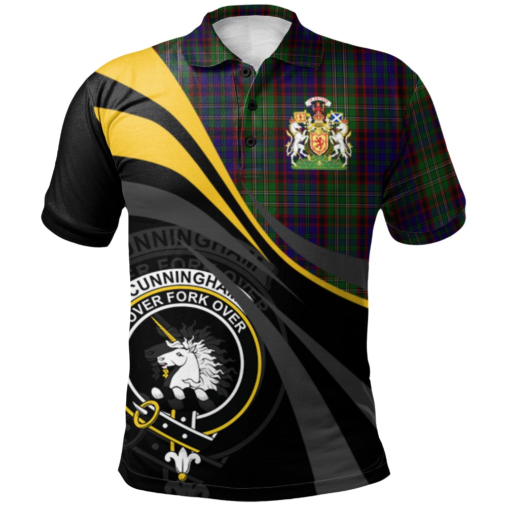 Cunningham Hunting Tartan Polo Shirt - Royal Coat Of Arms Style