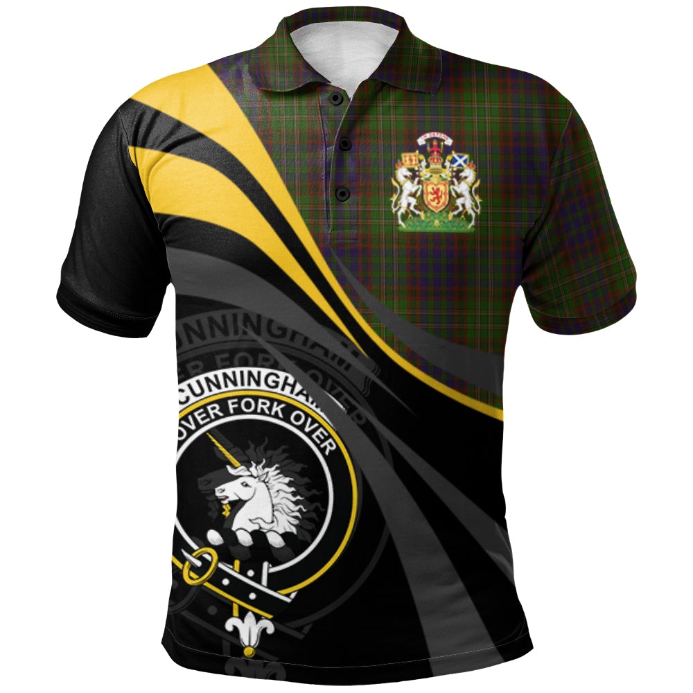 Cunningham Hunting Modern Tartan Polo Shirt - Royal Coat Of Arms Style