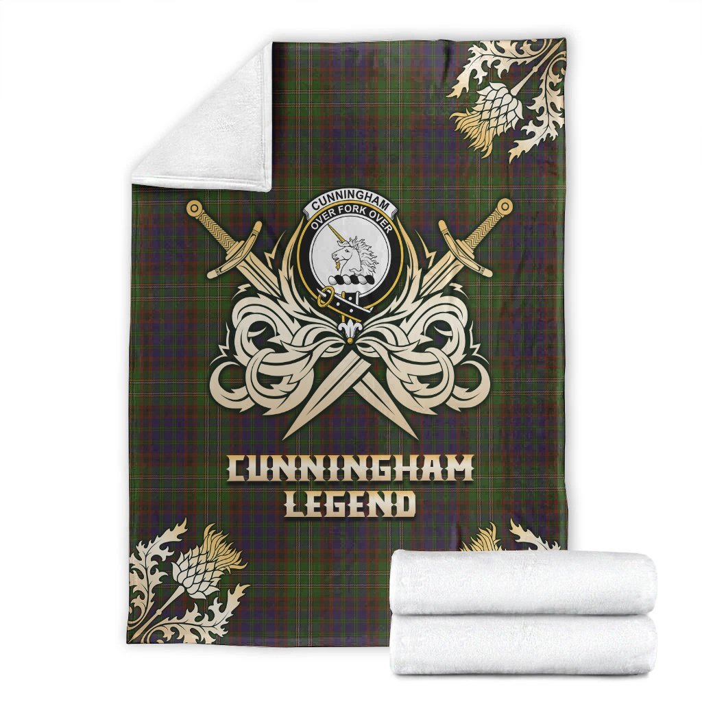 Cunningham Hunting Modern Tartan Gold Courage Symbol Blanket