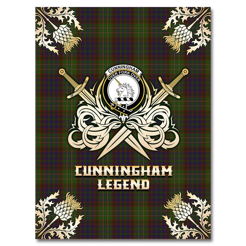 Cunningham Hunting Modern Tartan Gold Courage Symbol Blanket