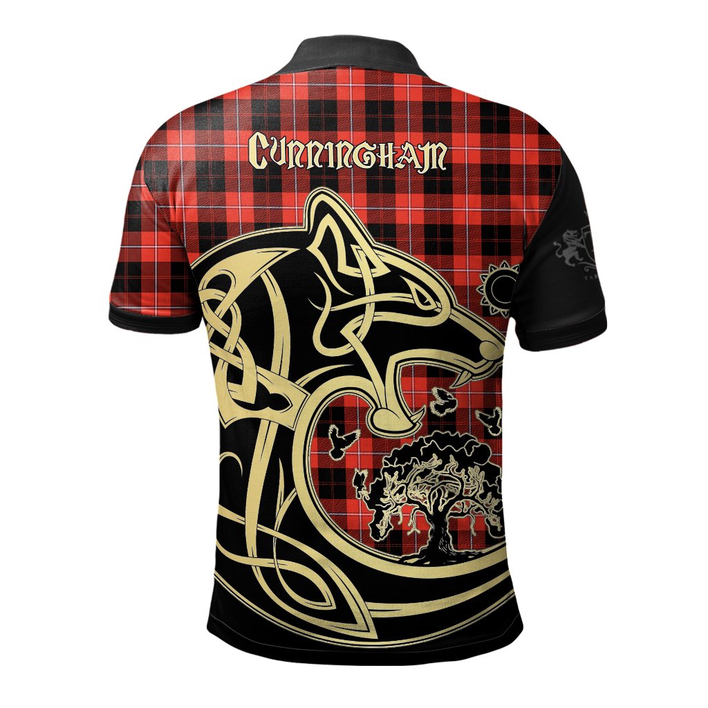 Cunningham Modern Tartan Polo Shirt Viking Wolf