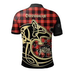 Cunningham Modern Tartan Polo Shirt Viking Wolf