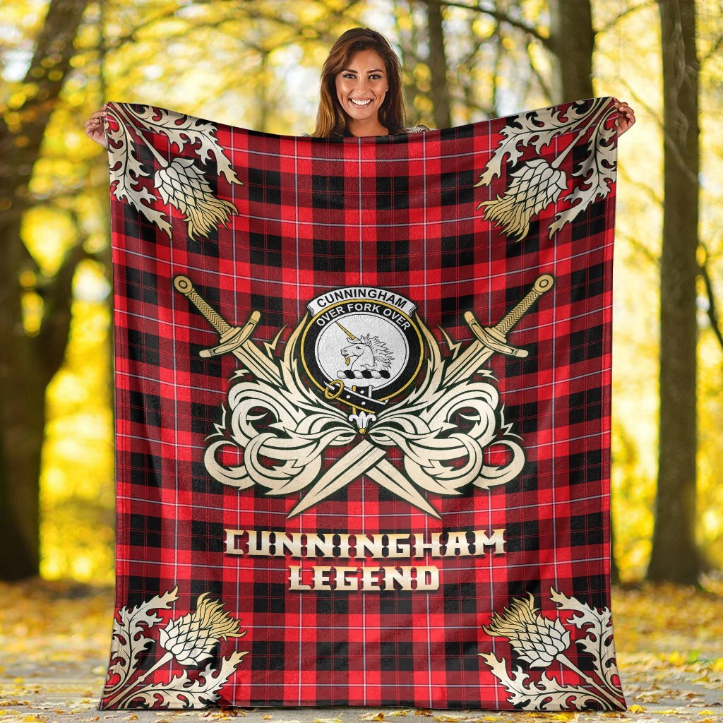 Cunningham Modern Tartan Gold Courage Symbol Blanket