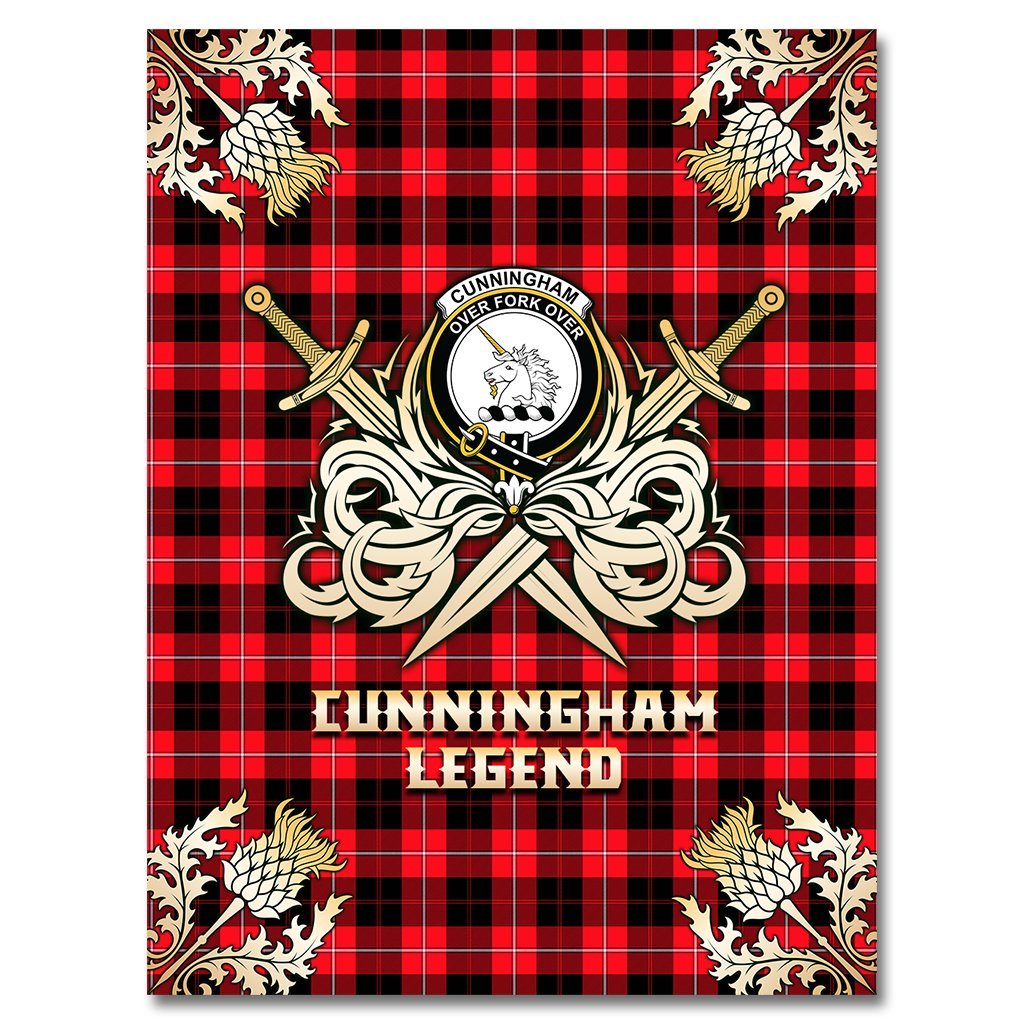 Cunningham Modern Tartan Gold Courage Symbol Blanket