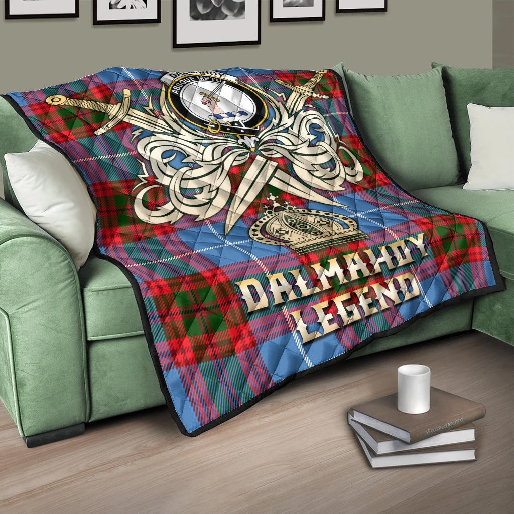 Dalmahoy Tartan Crest Legend Gold Royal Premium Quilt