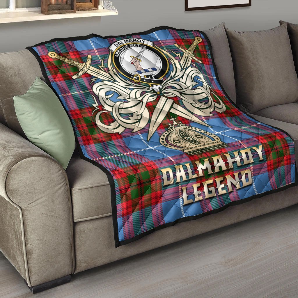 Dalmahoy Tartan Crest Legend Gold Royal Premium Quilt