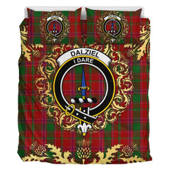 Dalziel 02 Tartan Crest Bedding Set - Golden Thistle Style