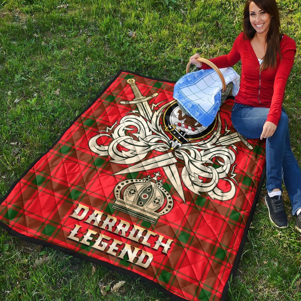 Darroch Tartan Crest Legend Gold Royal Premium Quilt