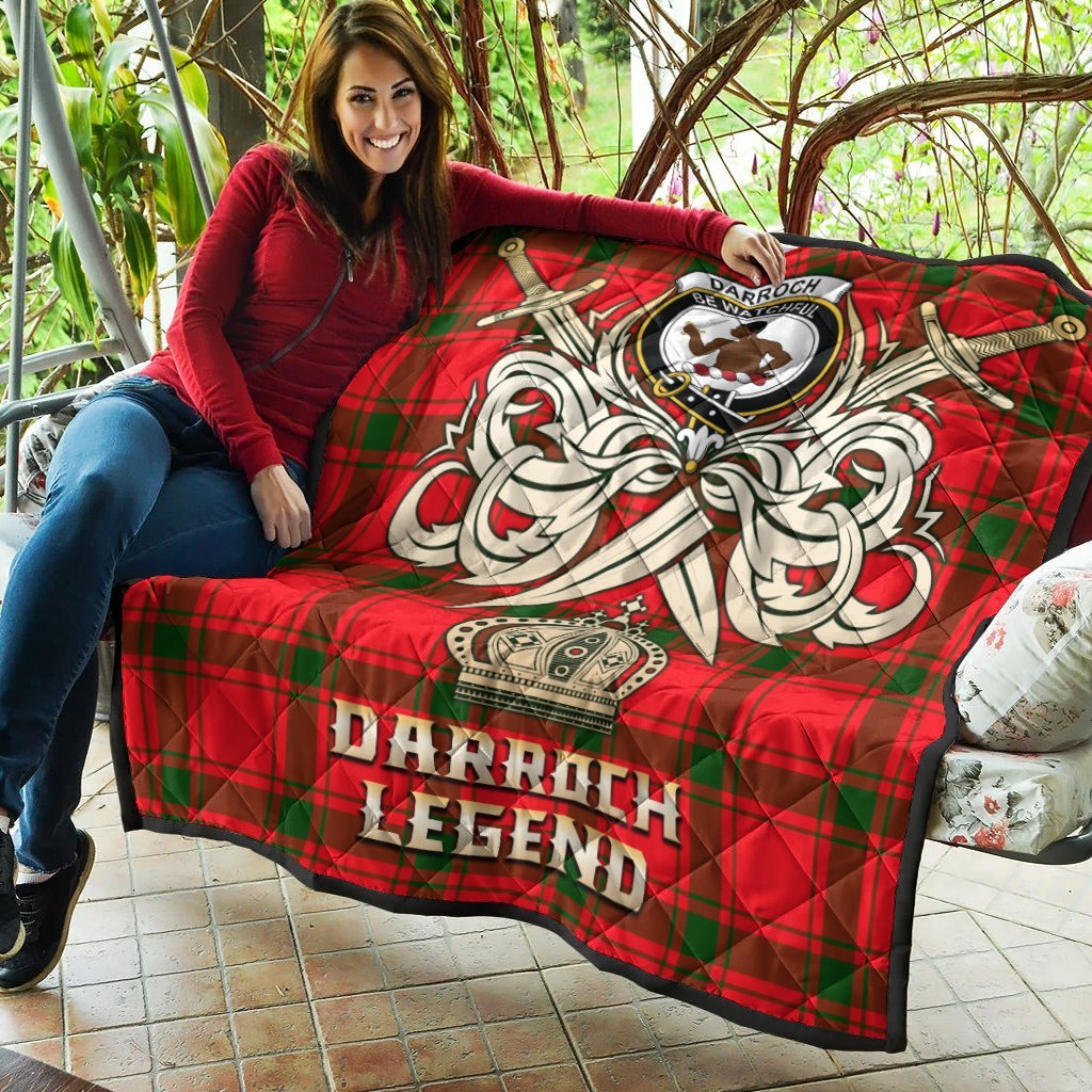 Darroch Tartan Crest Legend Gold Royal Premium Quilt