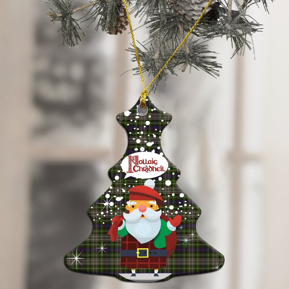 Davidson Tulloch Dress Tartan Christmas Ceramic Ornament - Santa Style