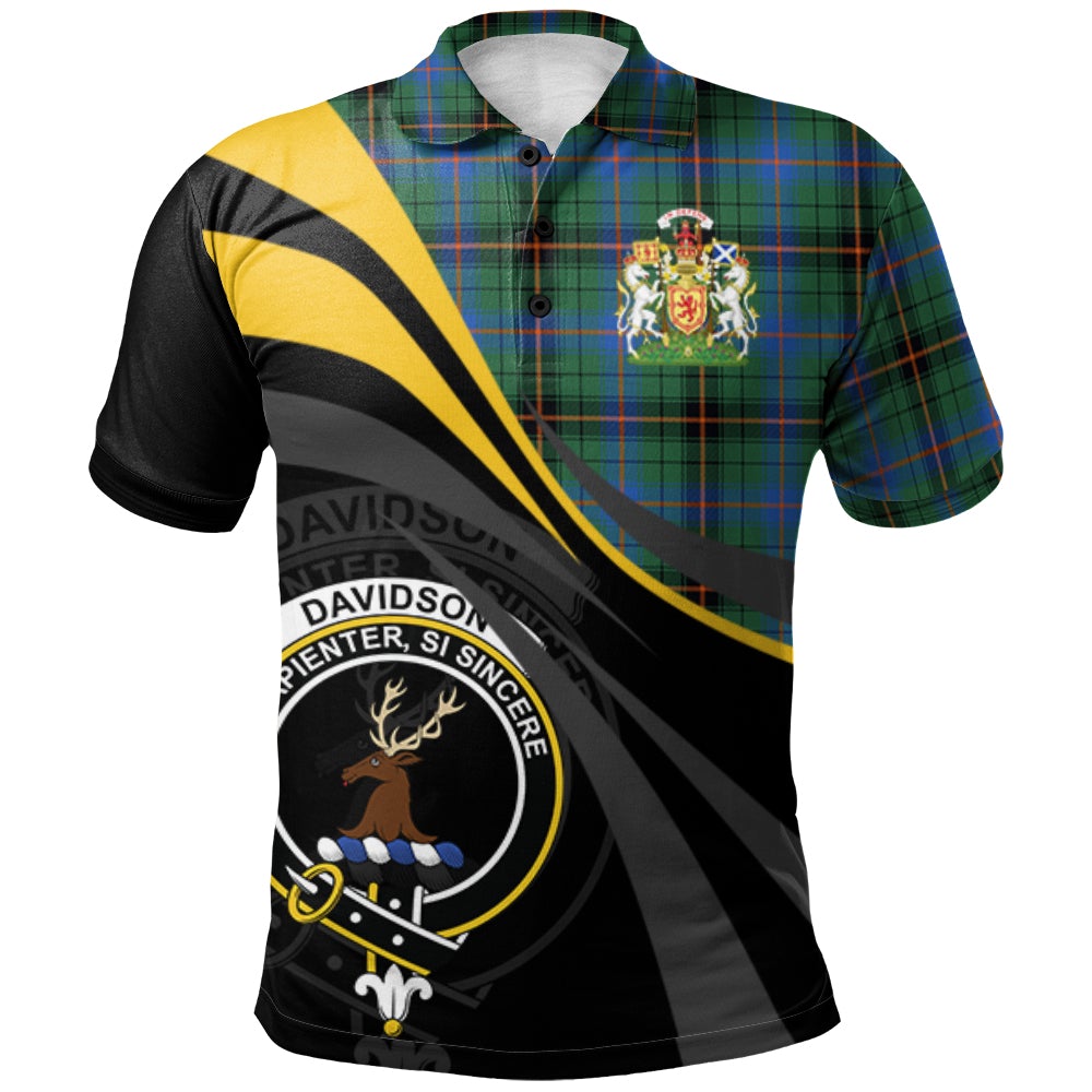 Davidson Ancient Tartan Polo Shirt - Royal Coat Of Arms Style