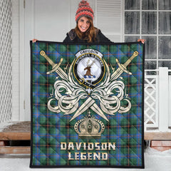 Davidson Ancient Tartan Crest Legend Gold Royal Premium Quilt
