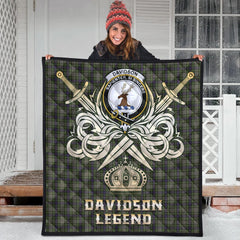 Davidson Tulloch Dress Tartan Crest Legend Gold Royal Premium Quilt