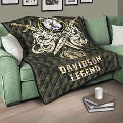 Davidson Tulloch Dress Tartan Crest Legend Gold Royal Premium Quilt