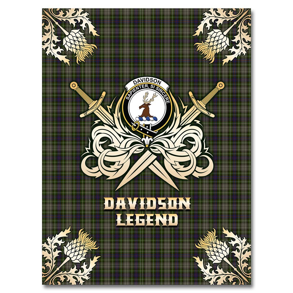 Davidson Tulloch Dress Tartan Gold Courage Symbol Blanket
