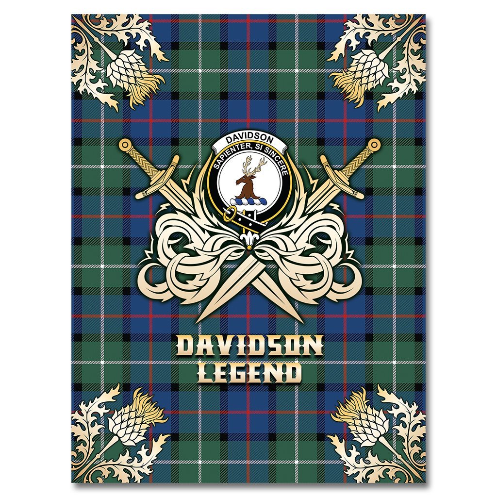 Davidson of Tulloch Tartan Gold Courage Symbol Blanket