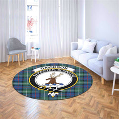Davidson of Tulloch Tartan Crest Round Rug