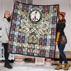 Dennistoun Tartan Crest Legend Gold Royal Premium Quilt