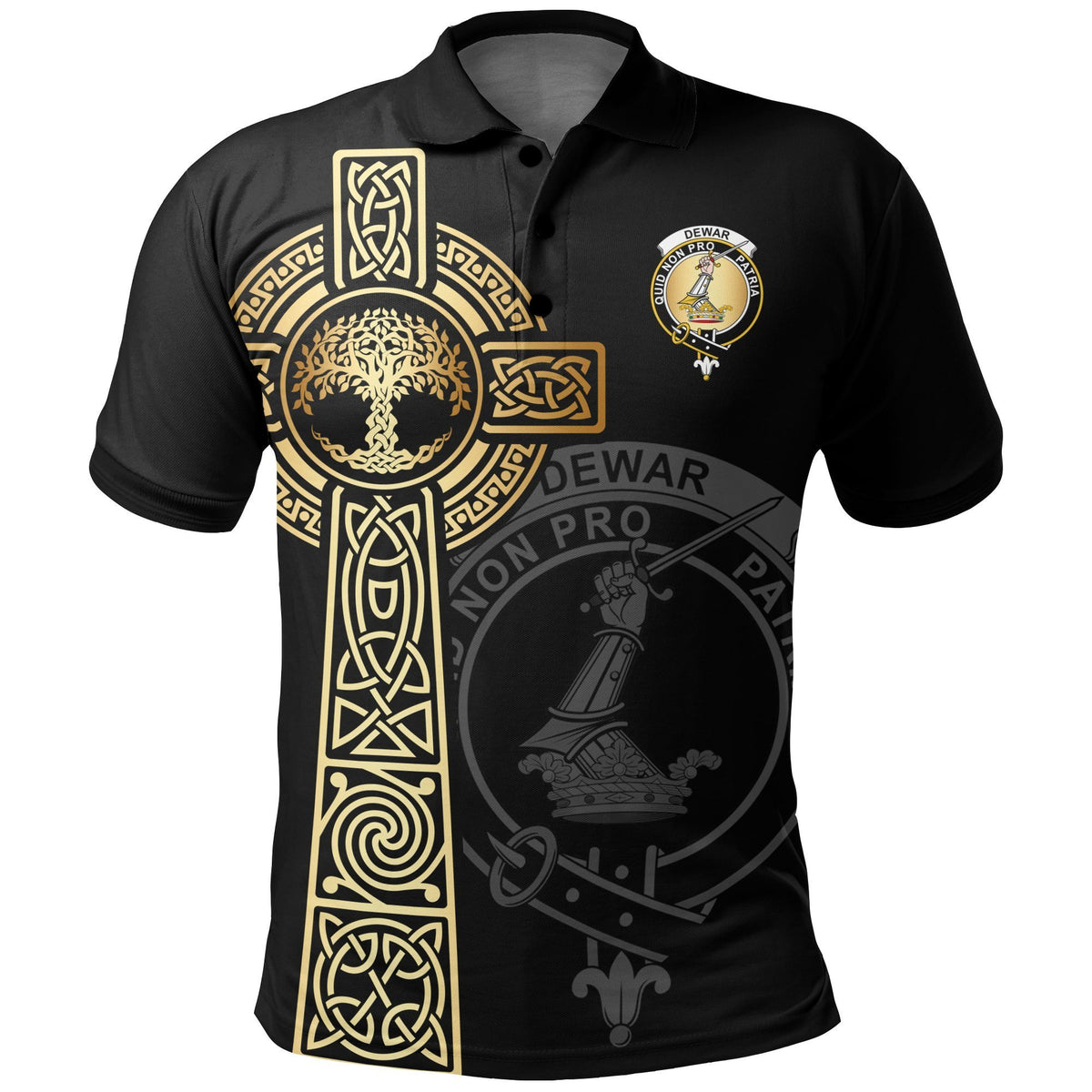 Dewar Clan Unisex Polo Shirt - Celtic Tree Of Life