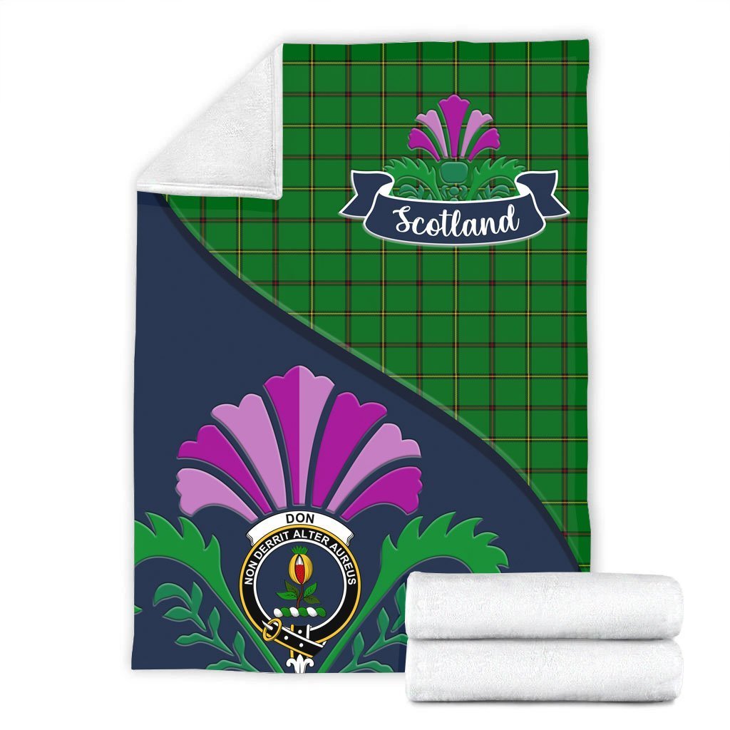Don Tartan Crest Premium Blanket - Thistle Style
