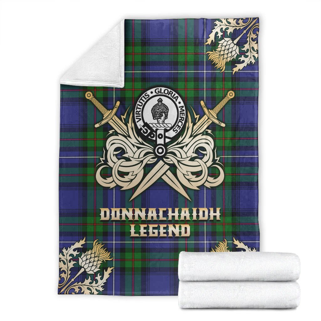 Donnachaidh Tartan Gold Courage Symbol Blanket