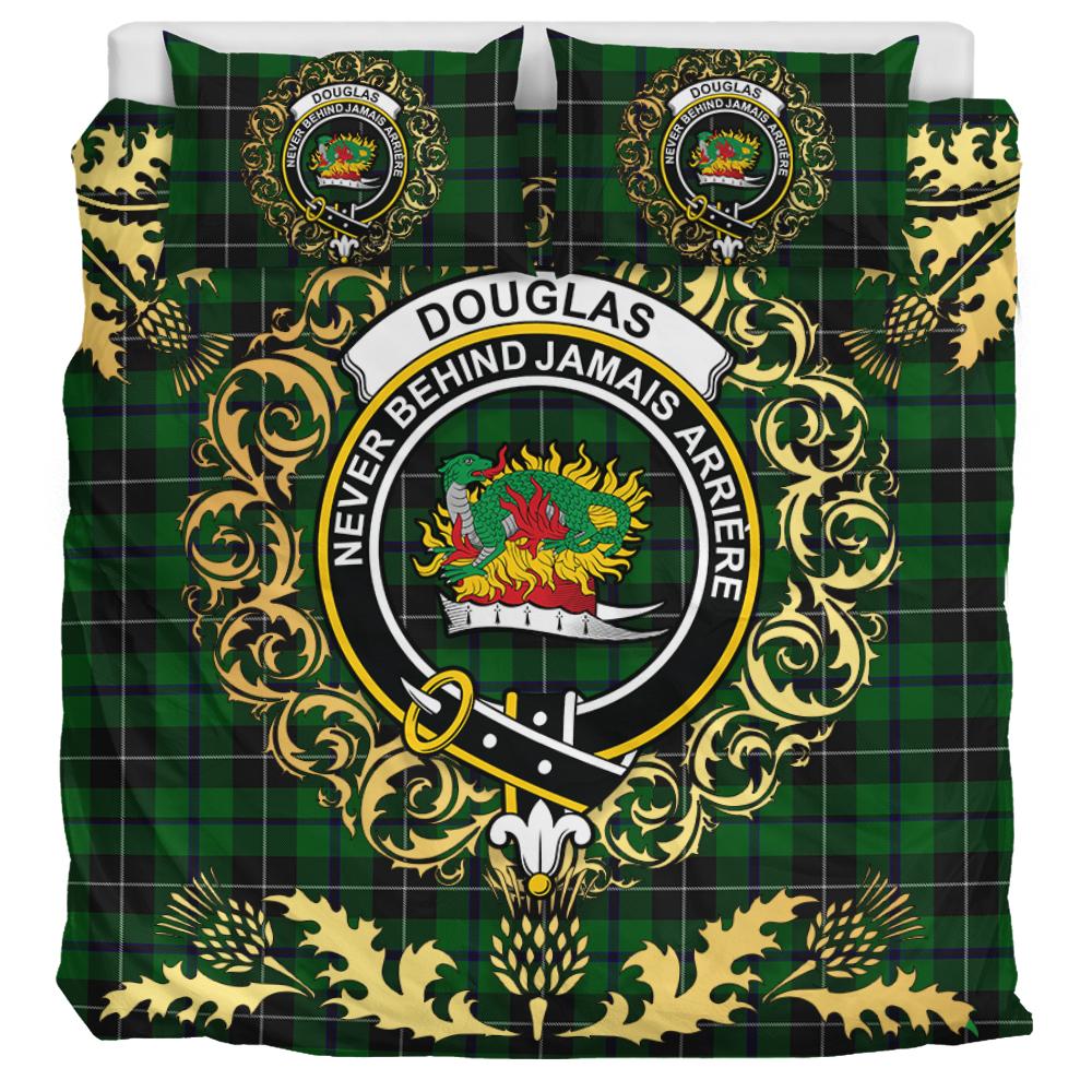 Douglas 02 Tartan Crest Bedding Set - Golden Thistle Style