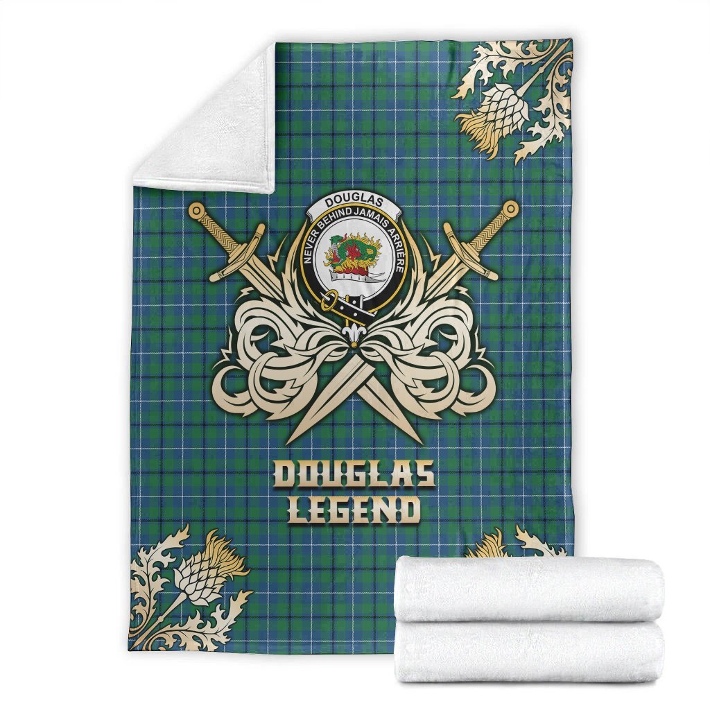 Douglas Ancient Tartan Gold Courage Symbol Blanket