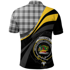 Douglas Grey Modern Tartan Polo Shirt - Royal Coat Of Arms Style