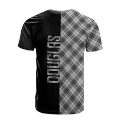 Douglas Grey Modern Tartan T-Shirt Half of Me - Cross Style