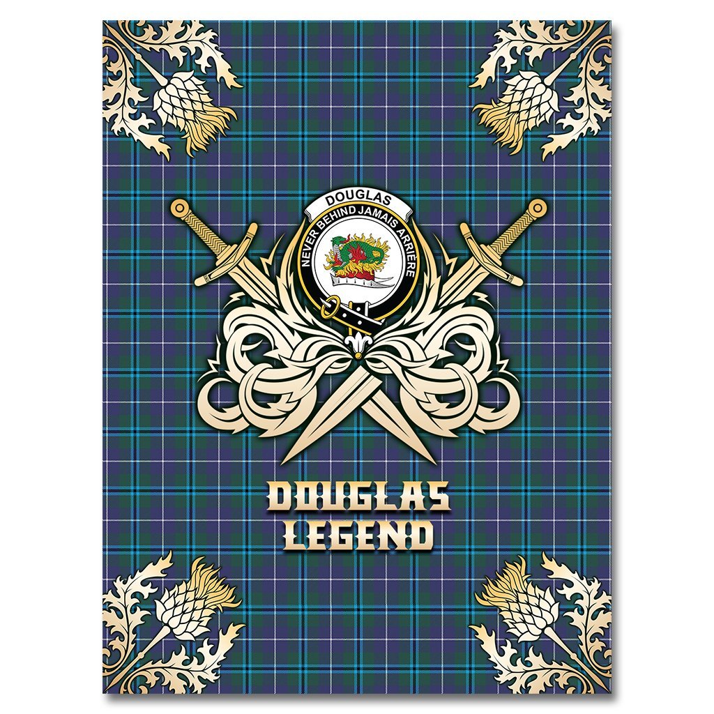 Douglas Modern Tartan Gold Courage Symbol Blanket