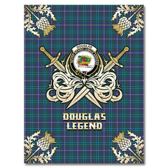 Douglas Modern Tartan Gold Courage Symbol Blanket