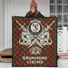 Drummond Tartan Crest Legend Gold Royal Premium Quilt