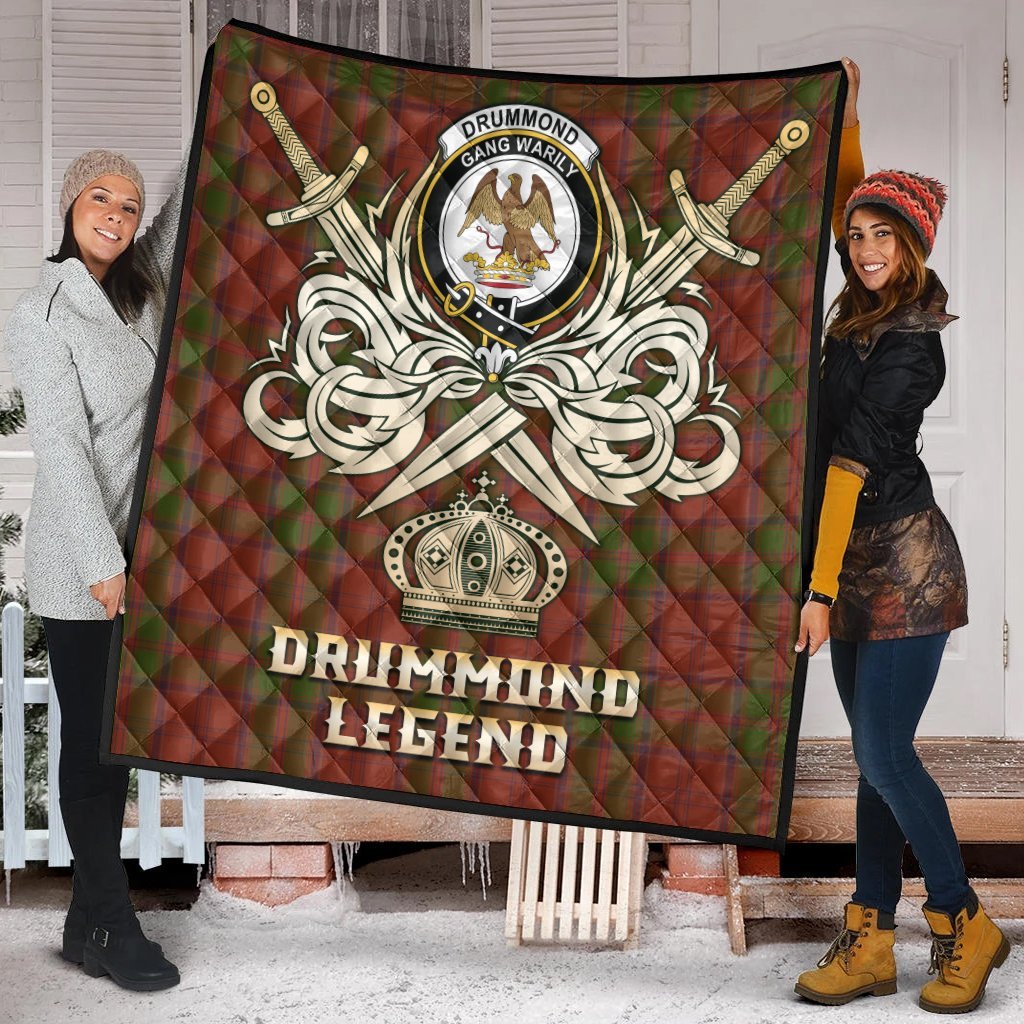 Drummond Tartan Crest Legend Gold Royal Premium Quilt