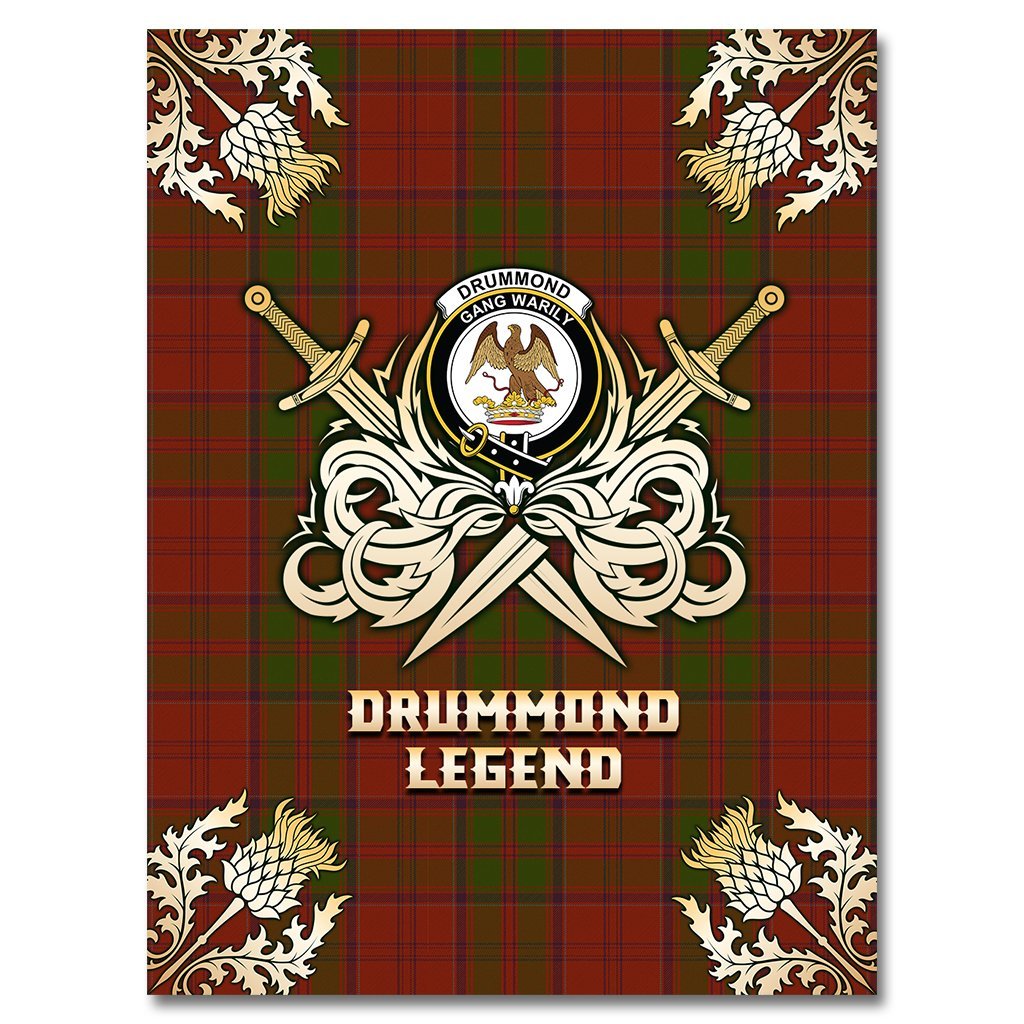 Drummond Tartan Gold Courage Symbol Blanket