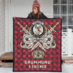 Drummond Modern Tartan Crest Legend Gold Royal Premium Quilt