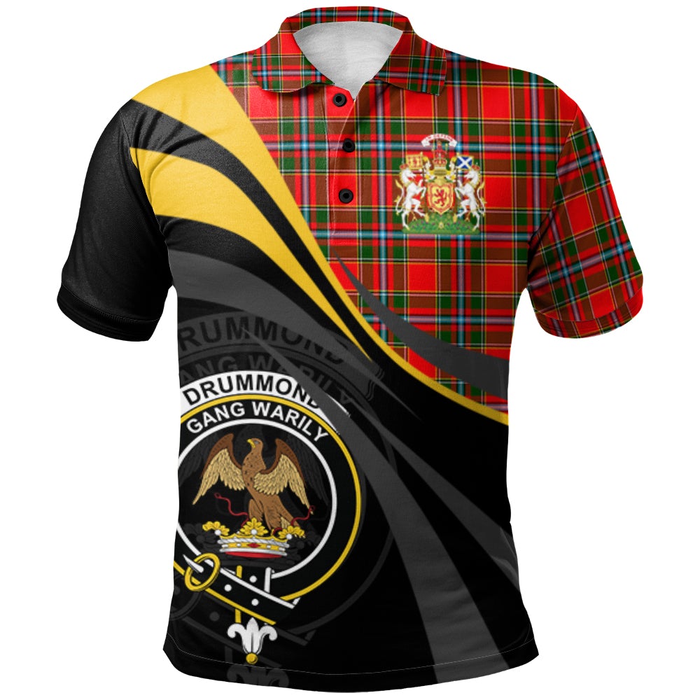 Drummond of Perth Tartan Polo Shirt - Royal Coat Of Arms Style