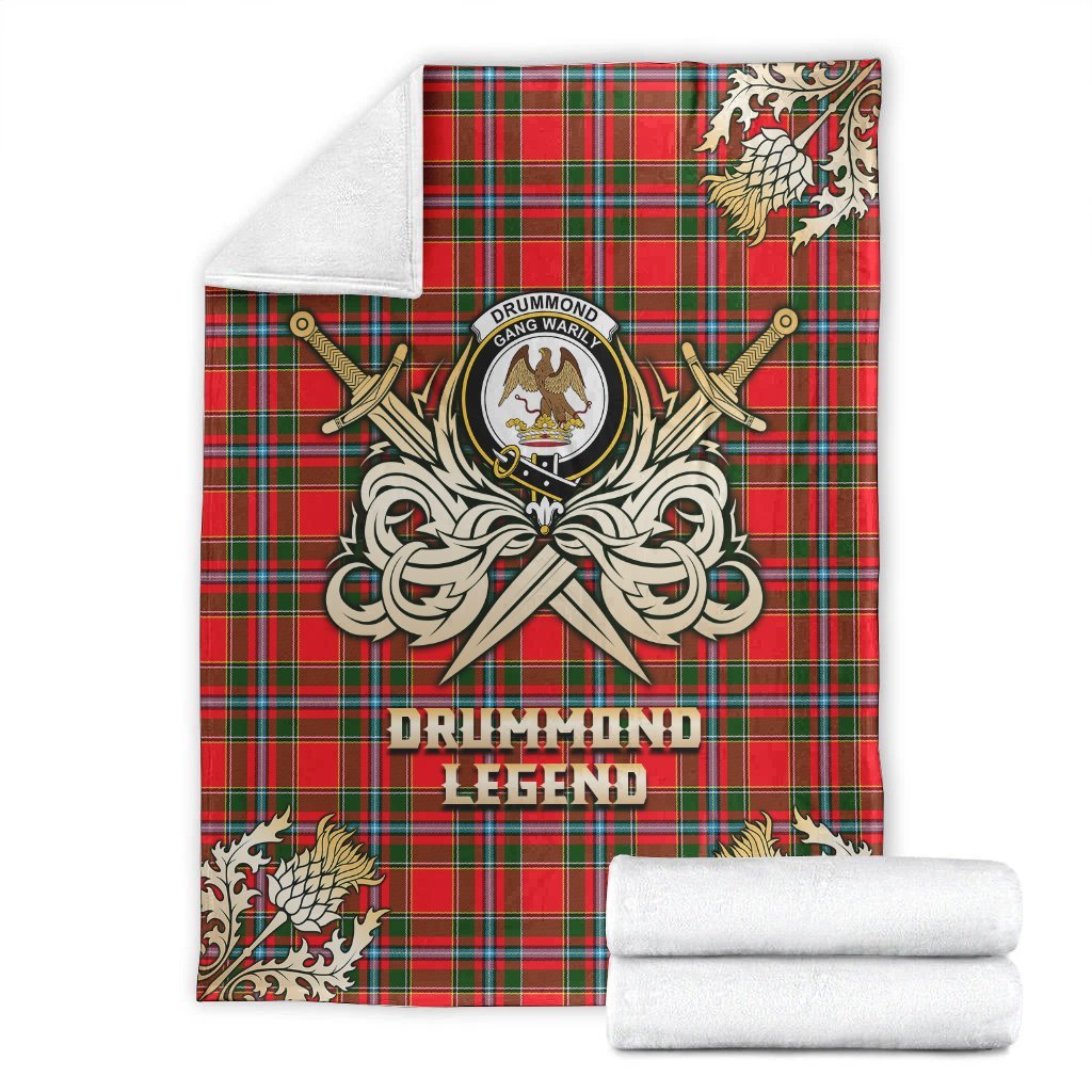 Drummond of Perth Tartan Gold Courage Symbol Blanket