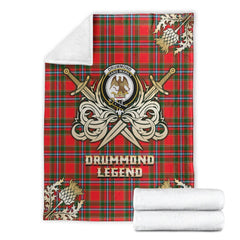 Drummond of Perth Tartan Gold Courage Symbol Blanket
