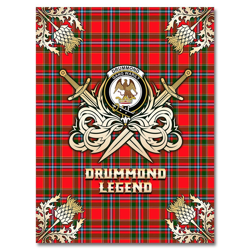 Drummond of Perth Tartan Gold Courage Symbol Blanket