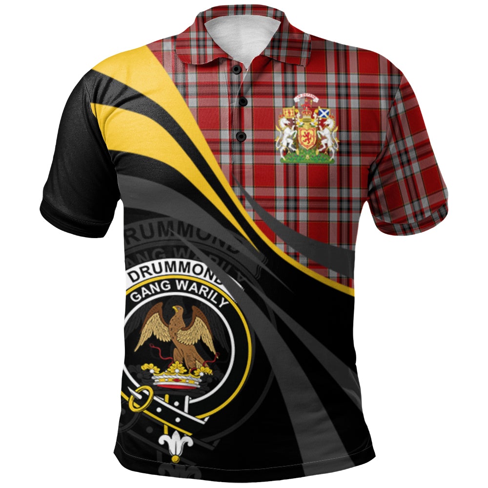 Drummond of Perth Dress Tartan Polo Shirt - Royal Coat Of Arms Style