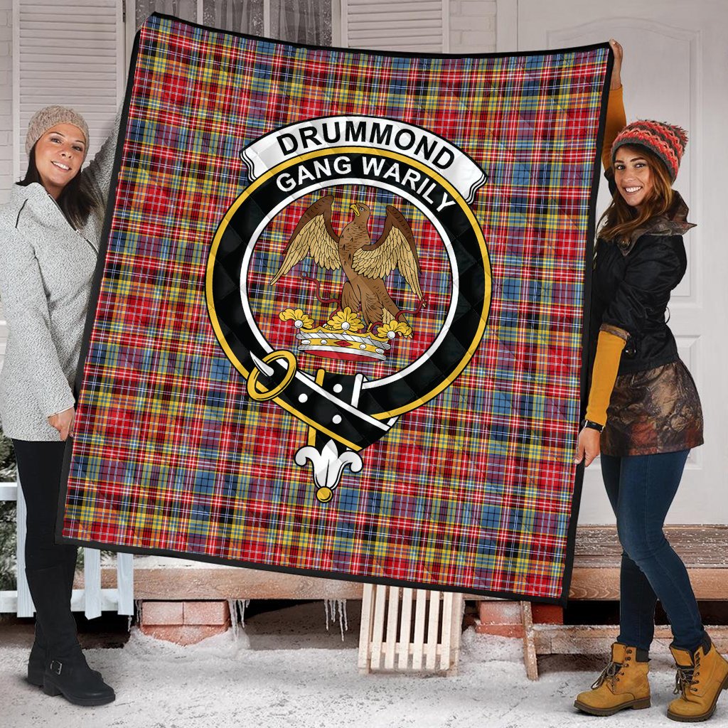 Drummond of Strathallan Tartan Crest Quilt