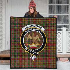 Drummond of Strathallan or Ogilvy Tartan Crest Quilt